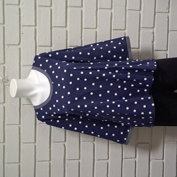 Coldwater Creek Tops - Coldwater Creek Blue with White Polka Dot Blouse. Size PXL NWT